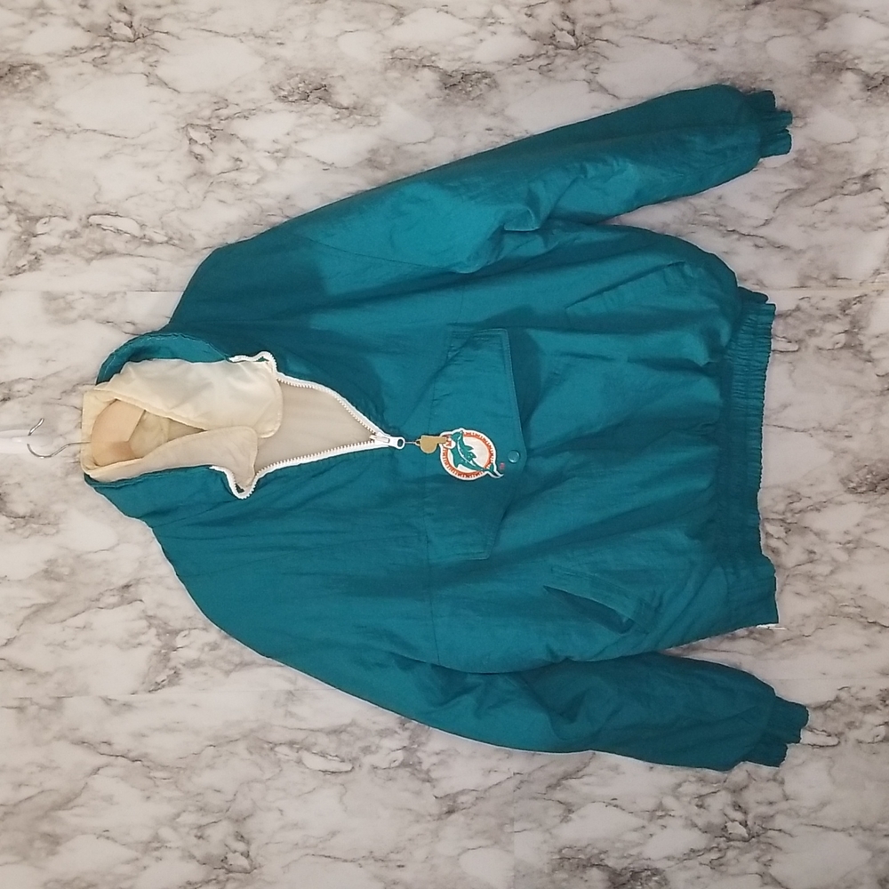 Vintage Reversible Pro Player Miami Dolphins Jacket Puffer Coat